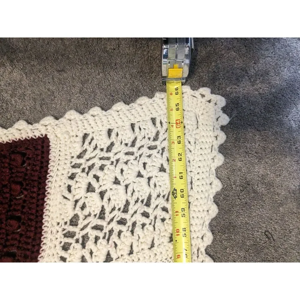 VTG Handmade Crochet Afghan Blanket‎ 88x66